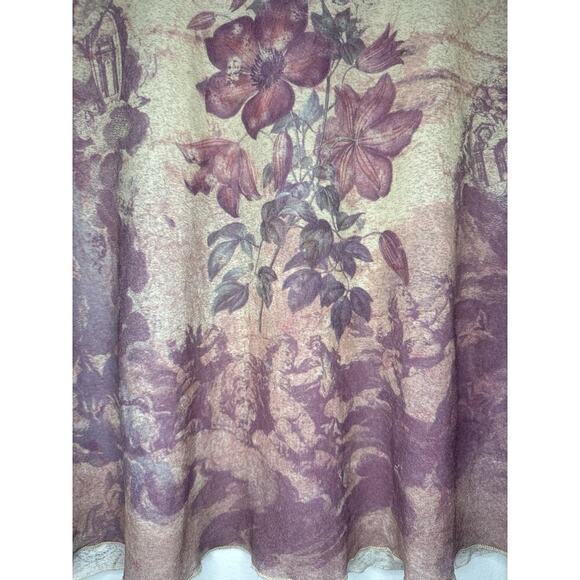 LANE BRYANT Y2K Mesh Tattoo Print Cherub Angel Toile Paisley Floral Top Sz 14/16 - Picture 2 of 9